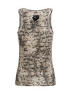 snakeskin-print tank top