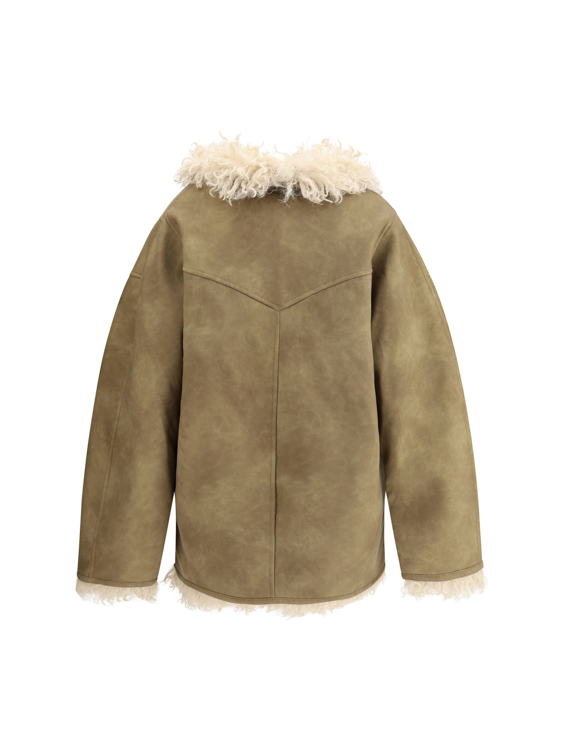 MARANT ETOILE 36 clea shearling-effect faux fur coat