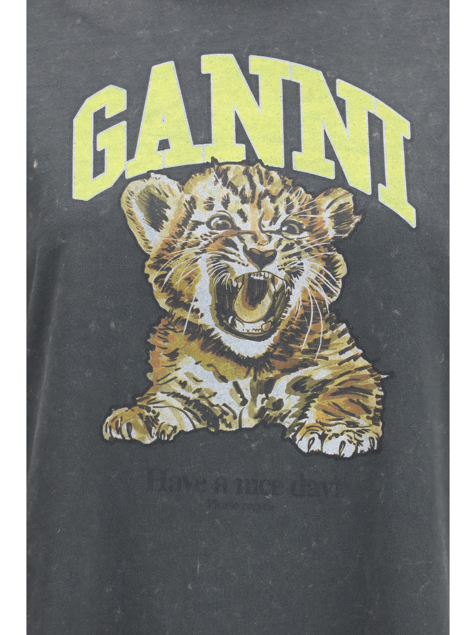 long-sleeve tiger-print t-shirt