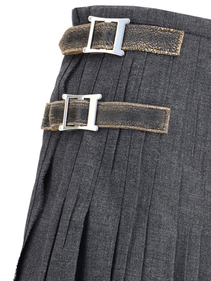 PRADA 40 pleated skirt in kid mohair