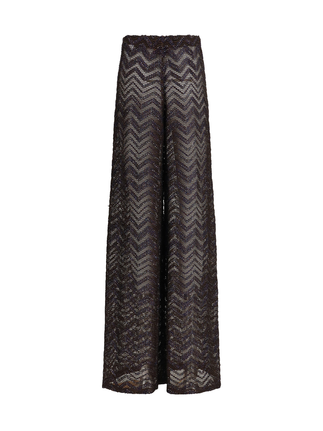 MISSONI 42 wide zigzag mesh trousers with sequins 