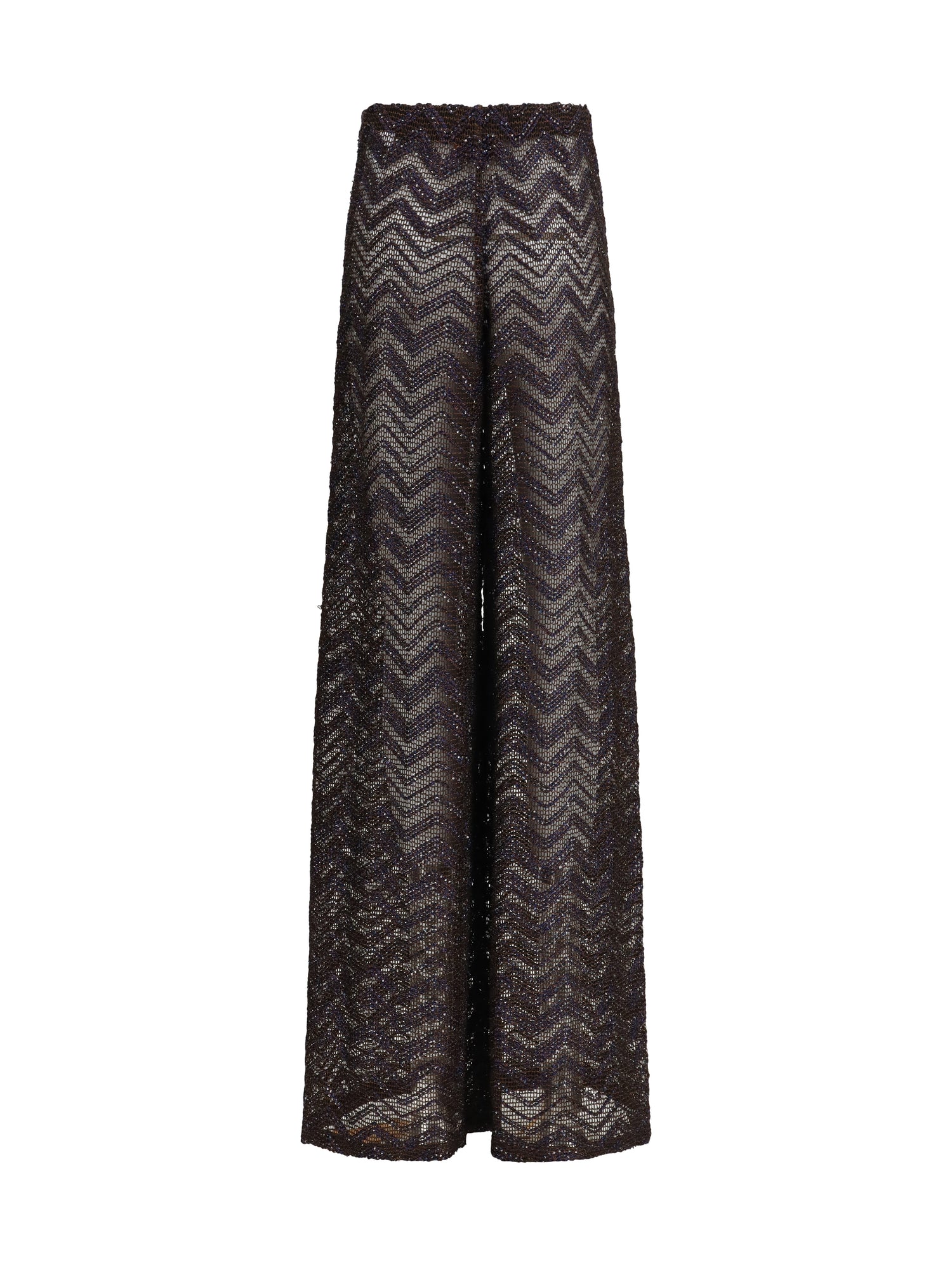 MISSONI 42 wide zigzag mesh trousers with sequins 