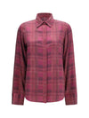 crystal check satin shirt