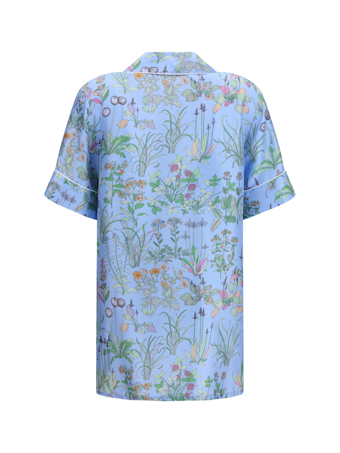 GUCCI 38 printed silk twill shirt