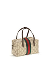 mini boston handbag with web stripe