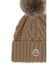 wool and cashmere pom-pom beanie