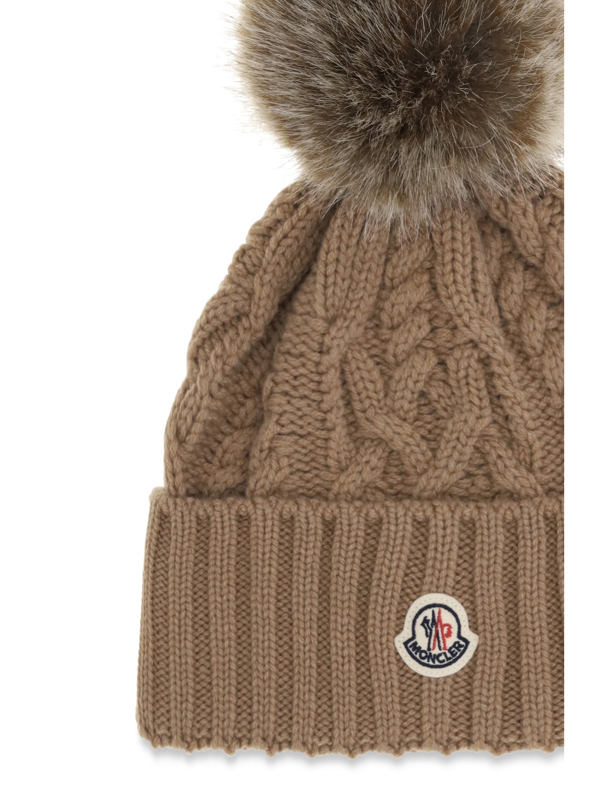 wool and cashmere pom-pom beanie