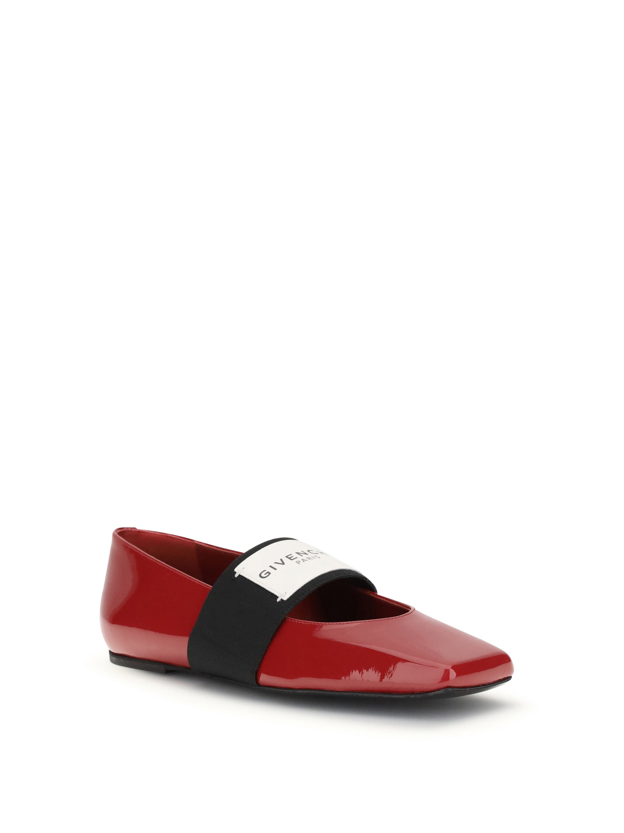 GIVENCHY 36 patent-leather squared ballerinas