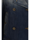 cropped double-breasted denim jacket