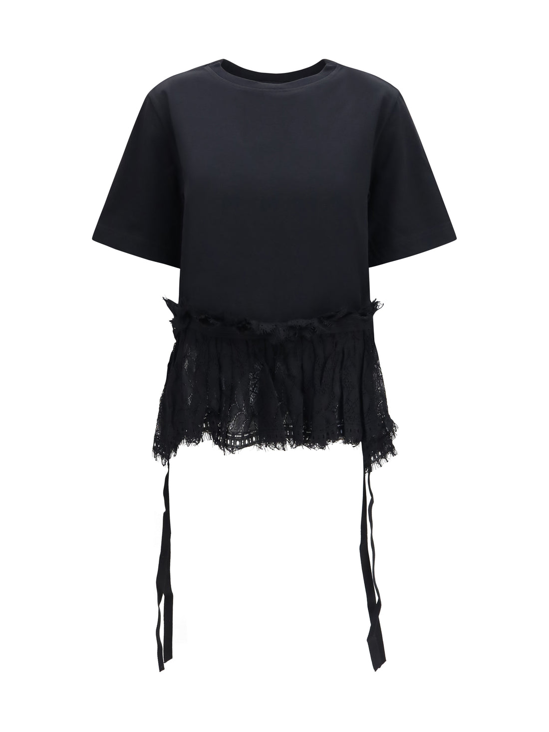 ALEXANDER MCQUEEN 40 lace ruffle t-shirt