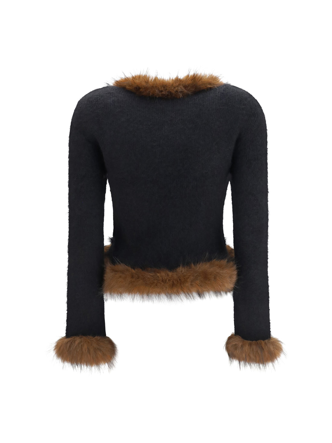 SELF-PORTRAIT L knit and faux fur cardigan