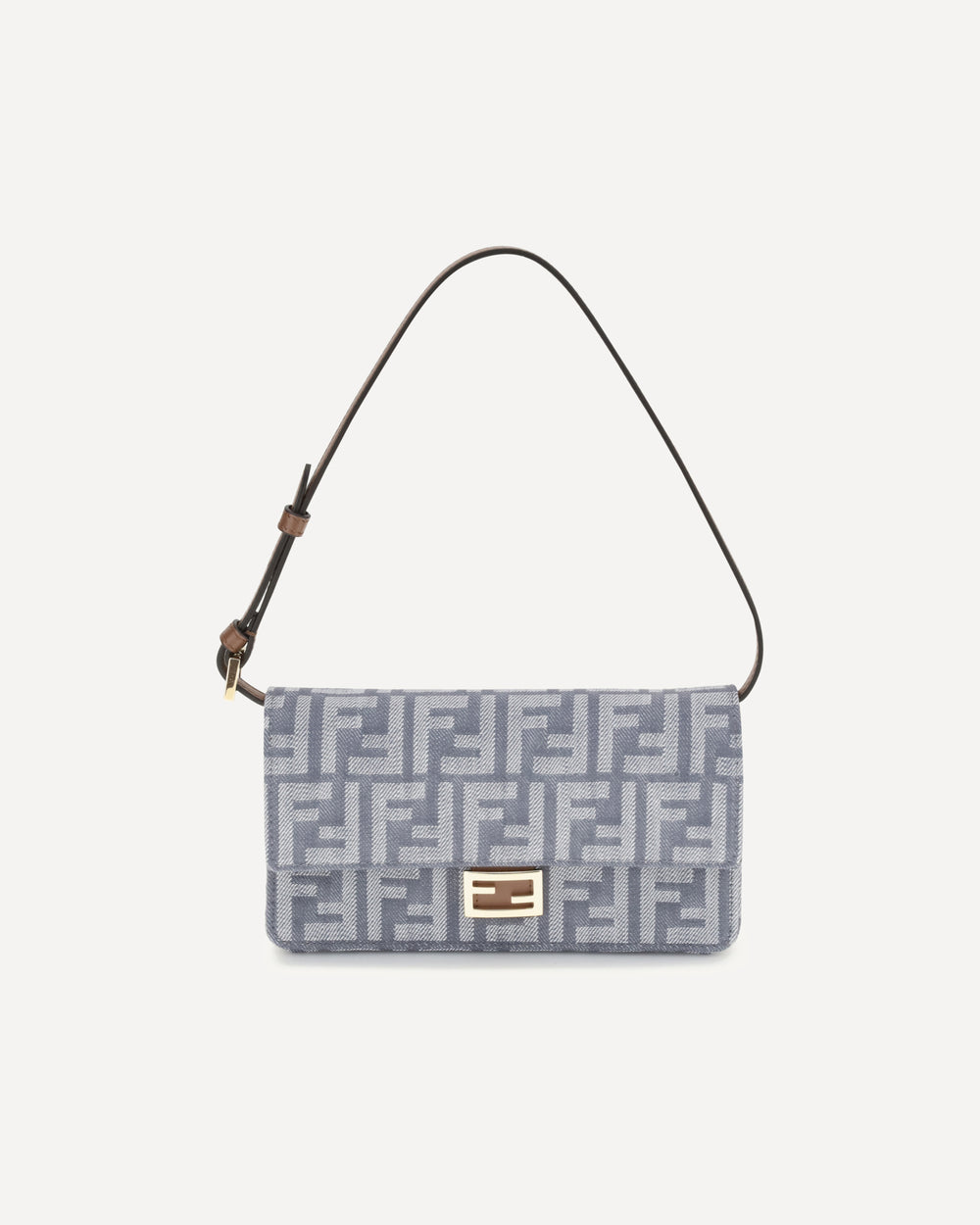 Fendi Ff Denim Clutch Bag Blue