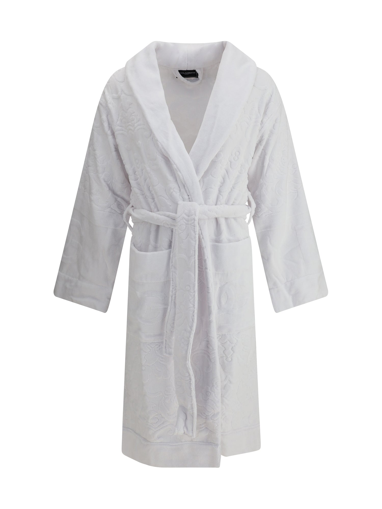 DOLCE &amp; GABBANA L cotton terry jacquard bathrobe 