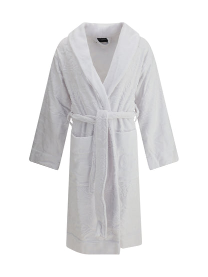 DOLCE &amp; GABBANA L cotton terry jacquard bathrobe 