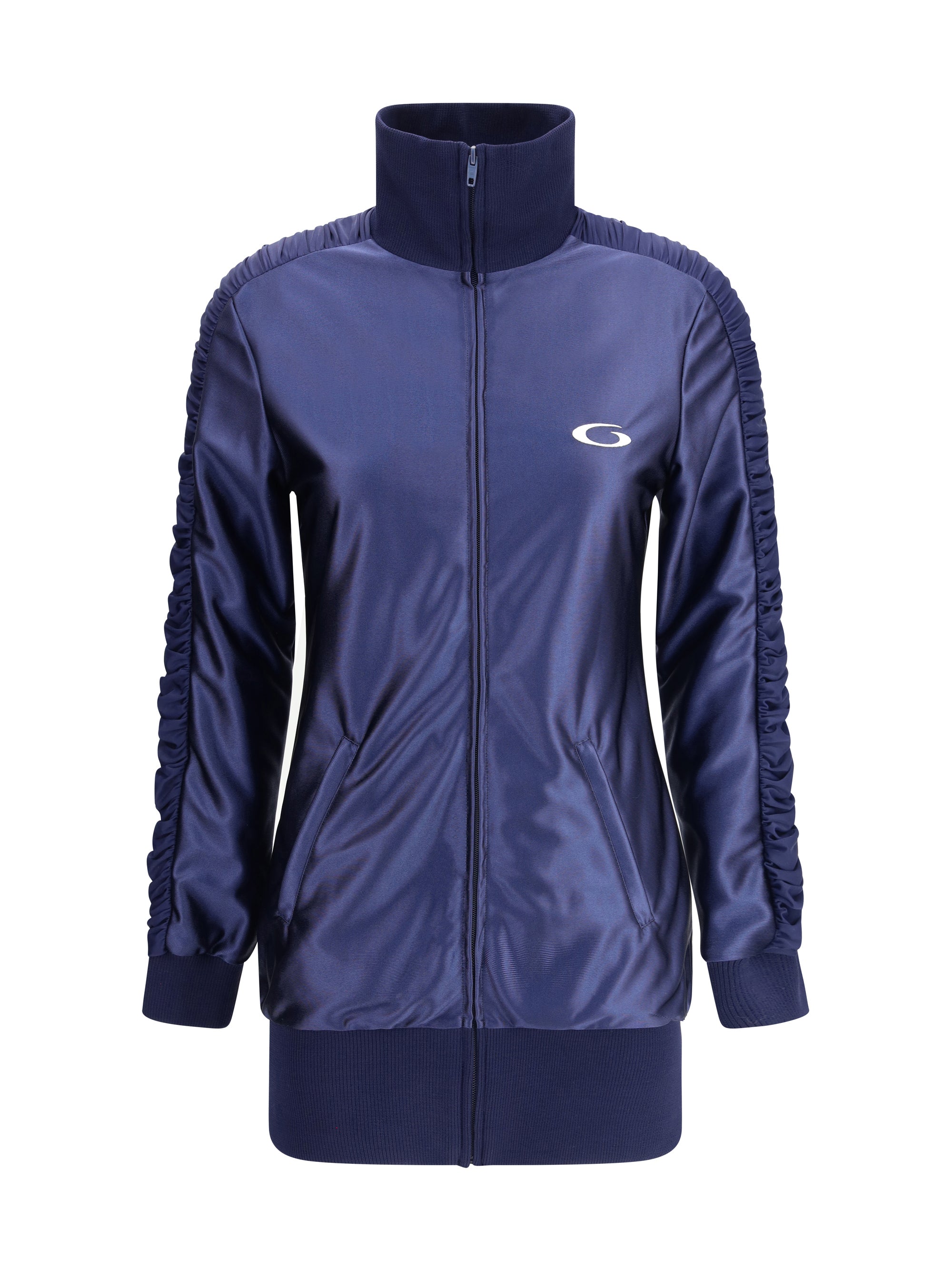 BALENCIAGA 36 shiny jersey fitted tracksuit dress