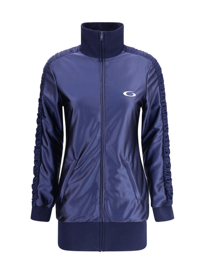 BALENCIAGA 36 shiny jersey fitted tracksuit dress