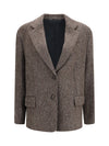 single-breasted virgin wool blend jacket