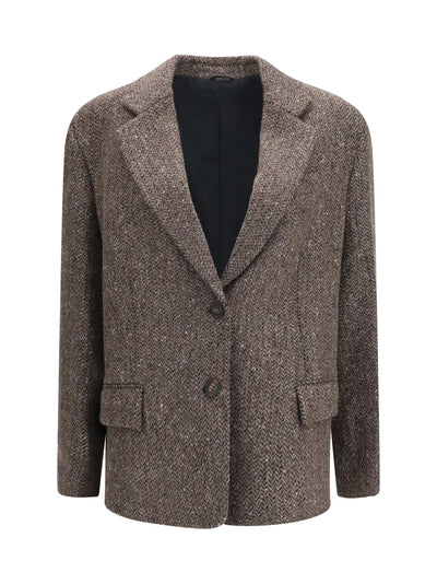 single-breasted virgin wool blend jacket