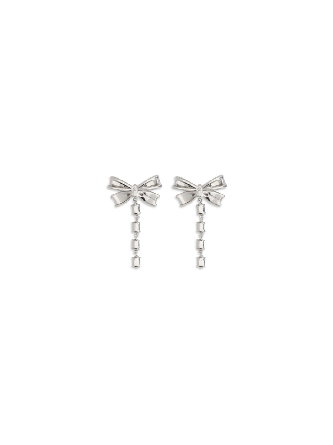 SELF-PORTRAIT OS crystal bow drop earrings