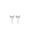 crystal bow drop earrings