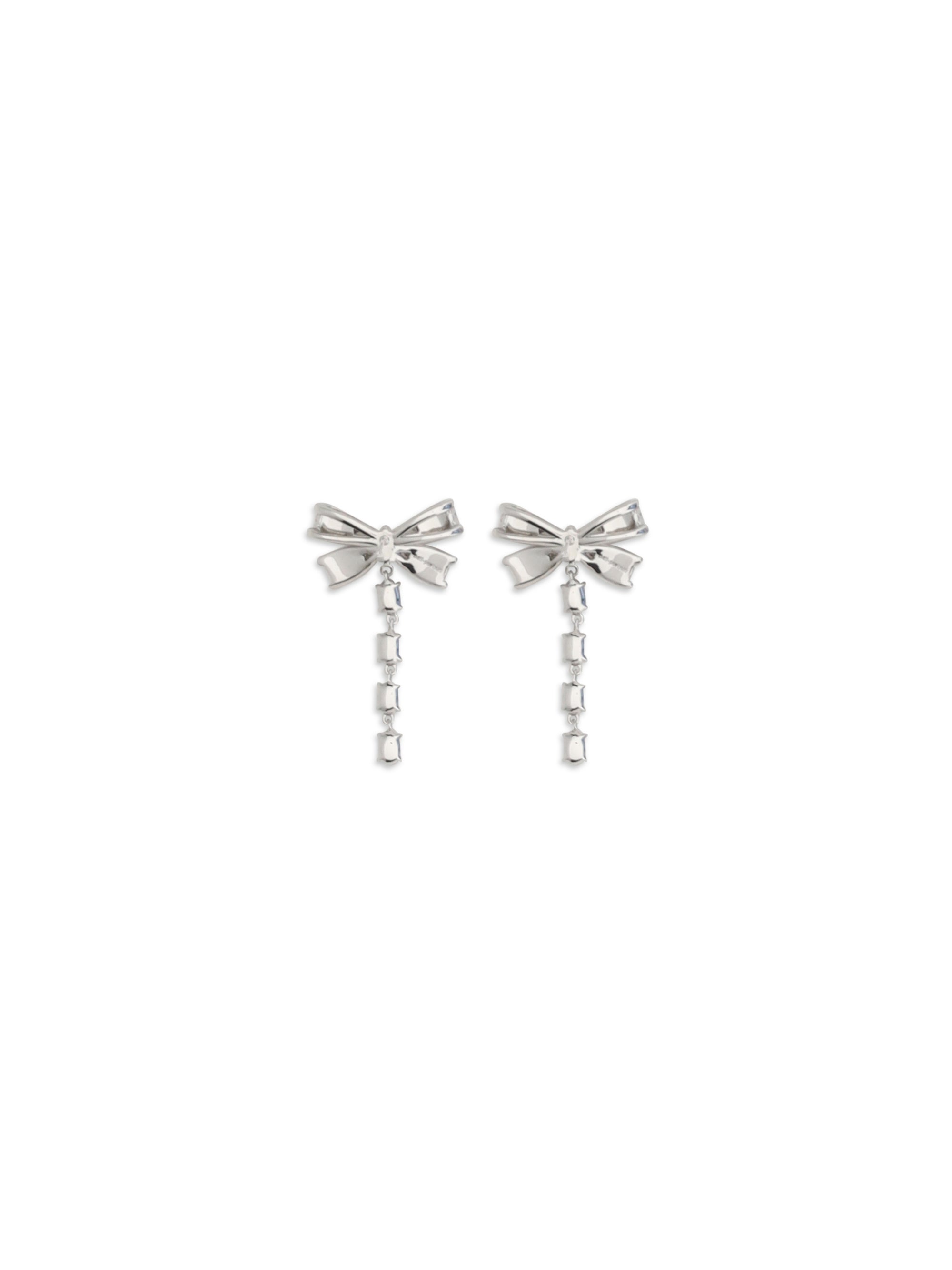 crystal bow drop earrings