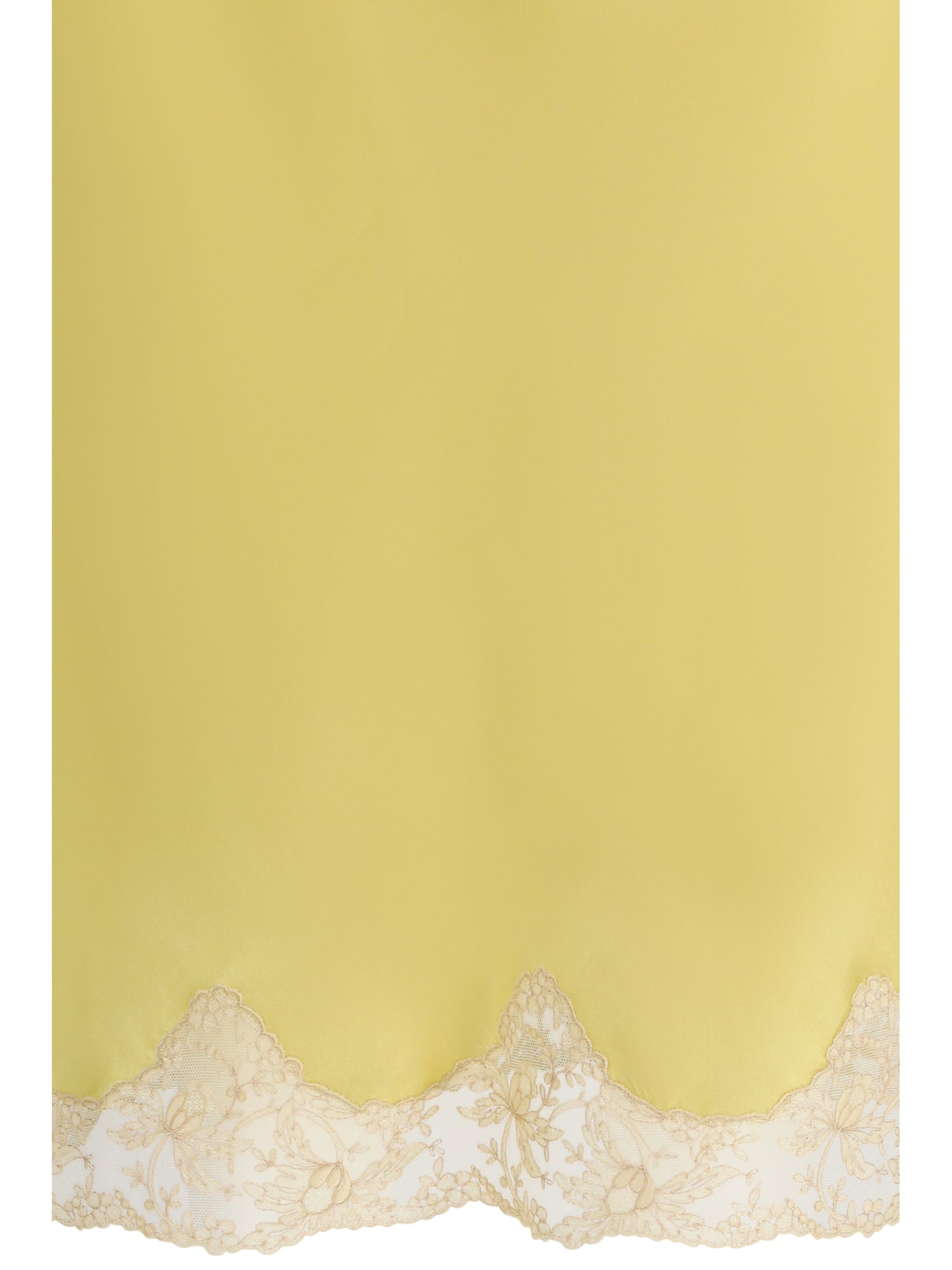 SAINT LAURENT 42 satin midi skirt with lace inserts