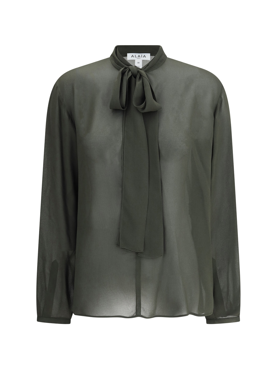 ALAIA 36 lavalli?re neckline blouse