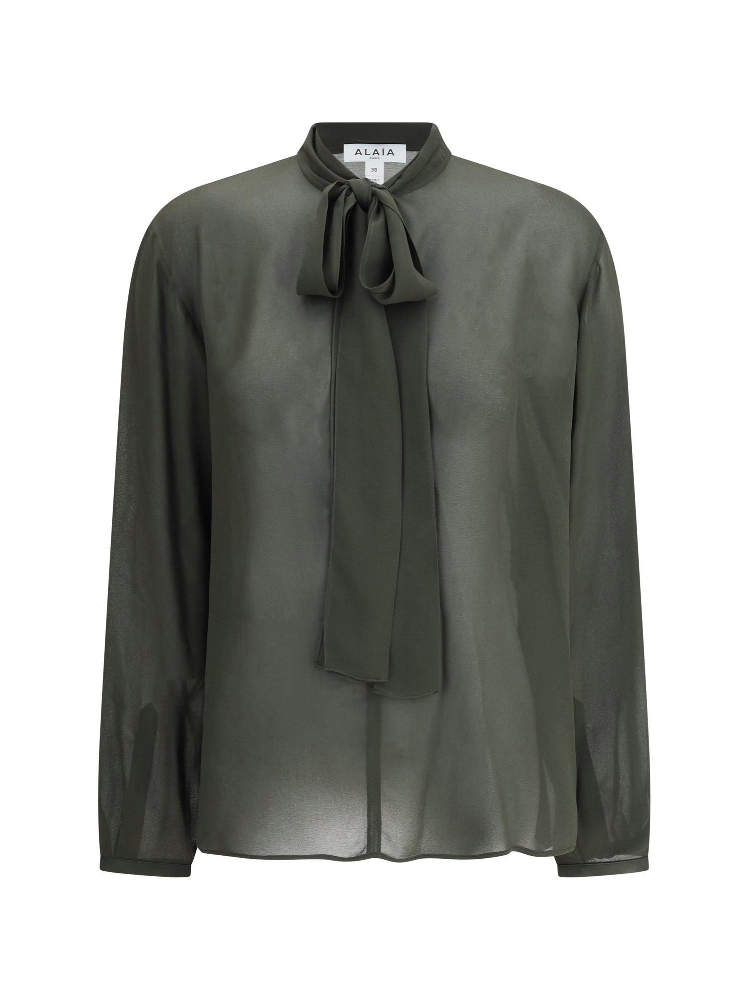 ALAIA 36 lavalli?re neckline blouse
