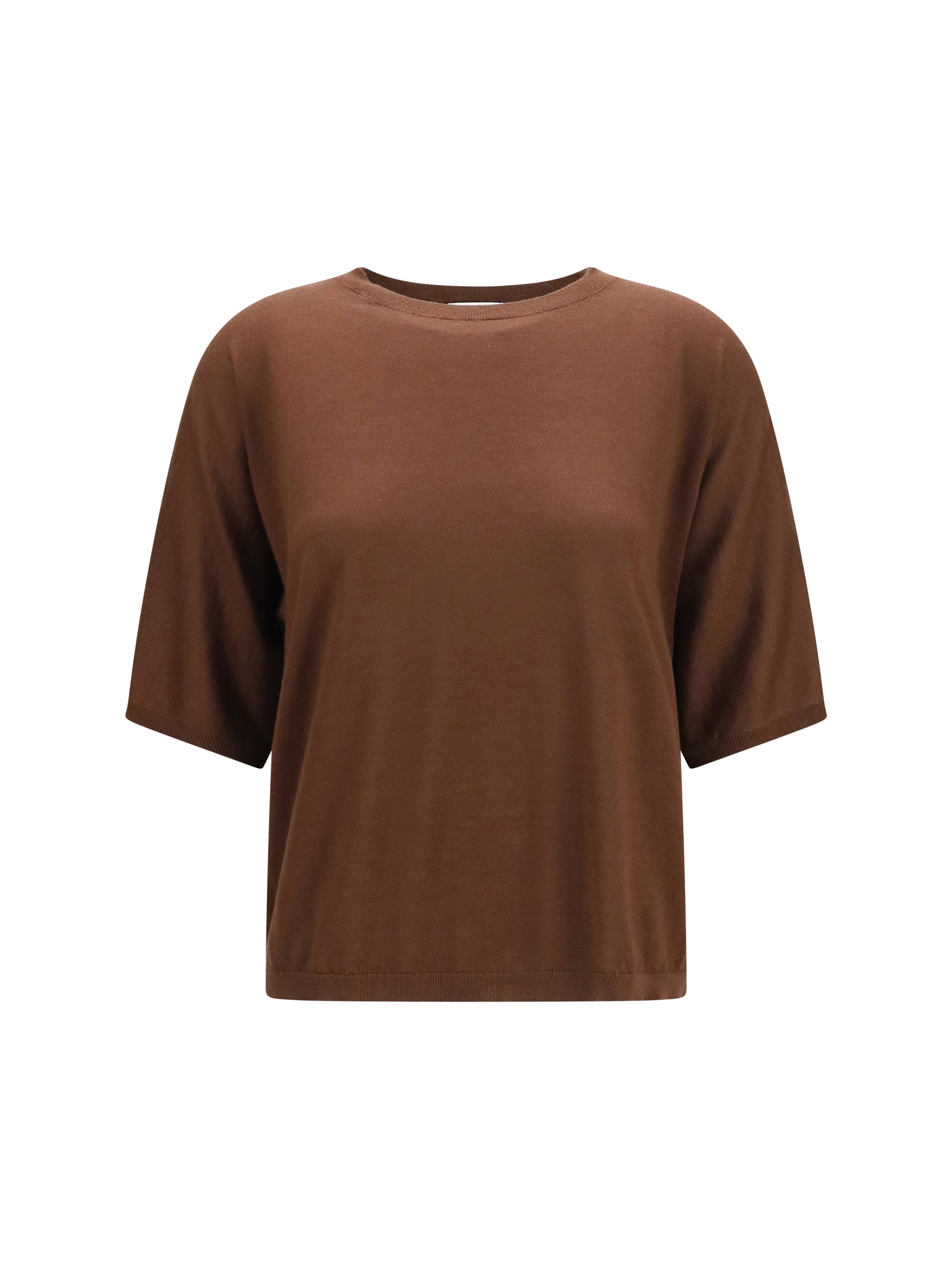 short-sleeve cashmere and silk sweater