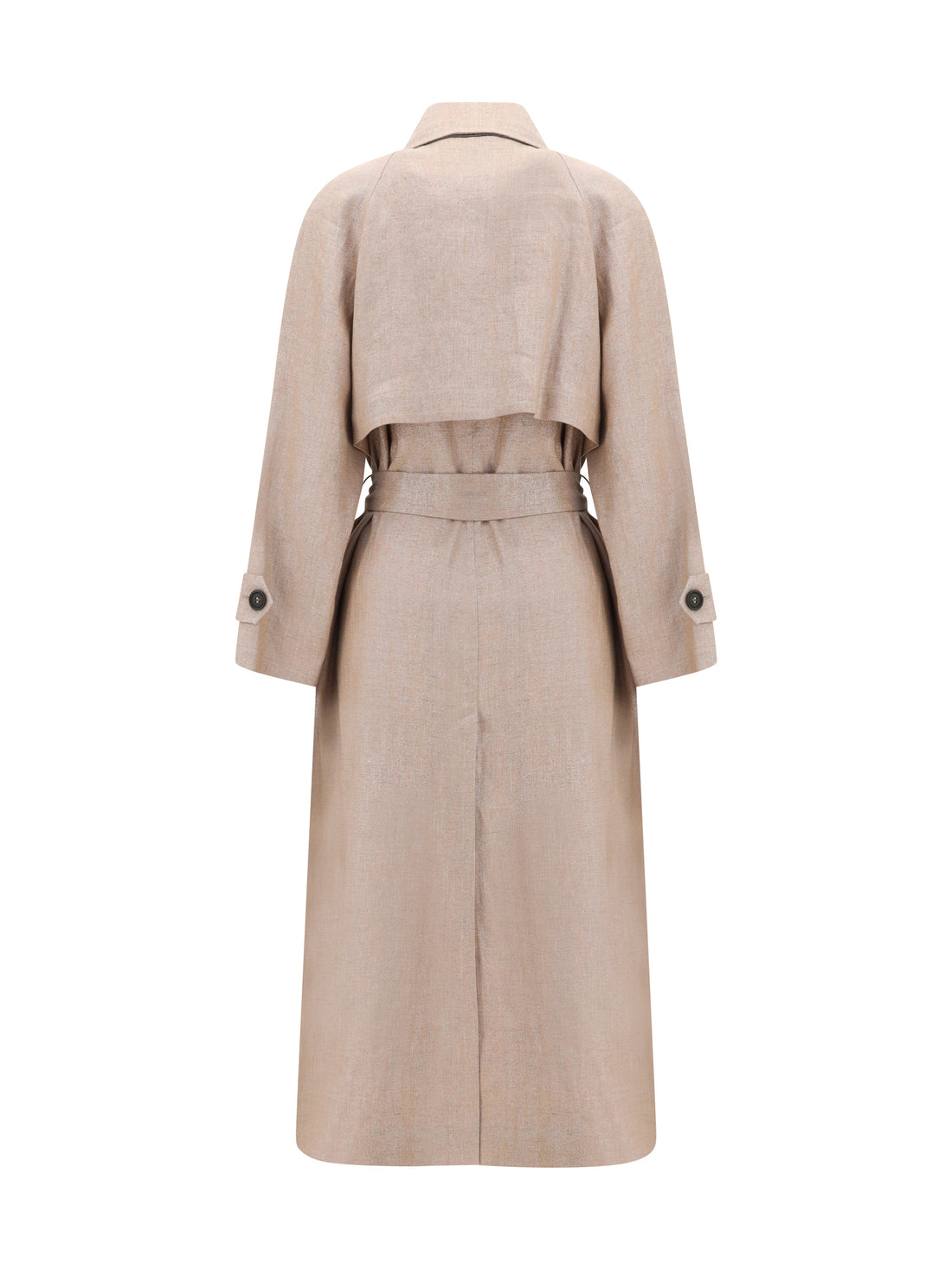 BRUNELLO CUCINELLI 36 linen trench coat with lurex