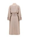 linen trench coat with lurex