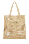 Logo Embroidered Crochet Raffia Tote
