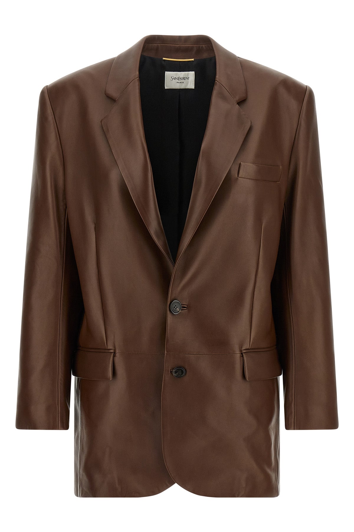 saint laurent single-breasted blazer is expertly