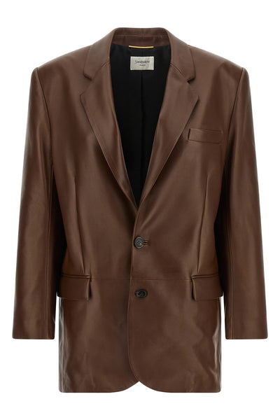 saint laurent single-breasted blazer is expertly