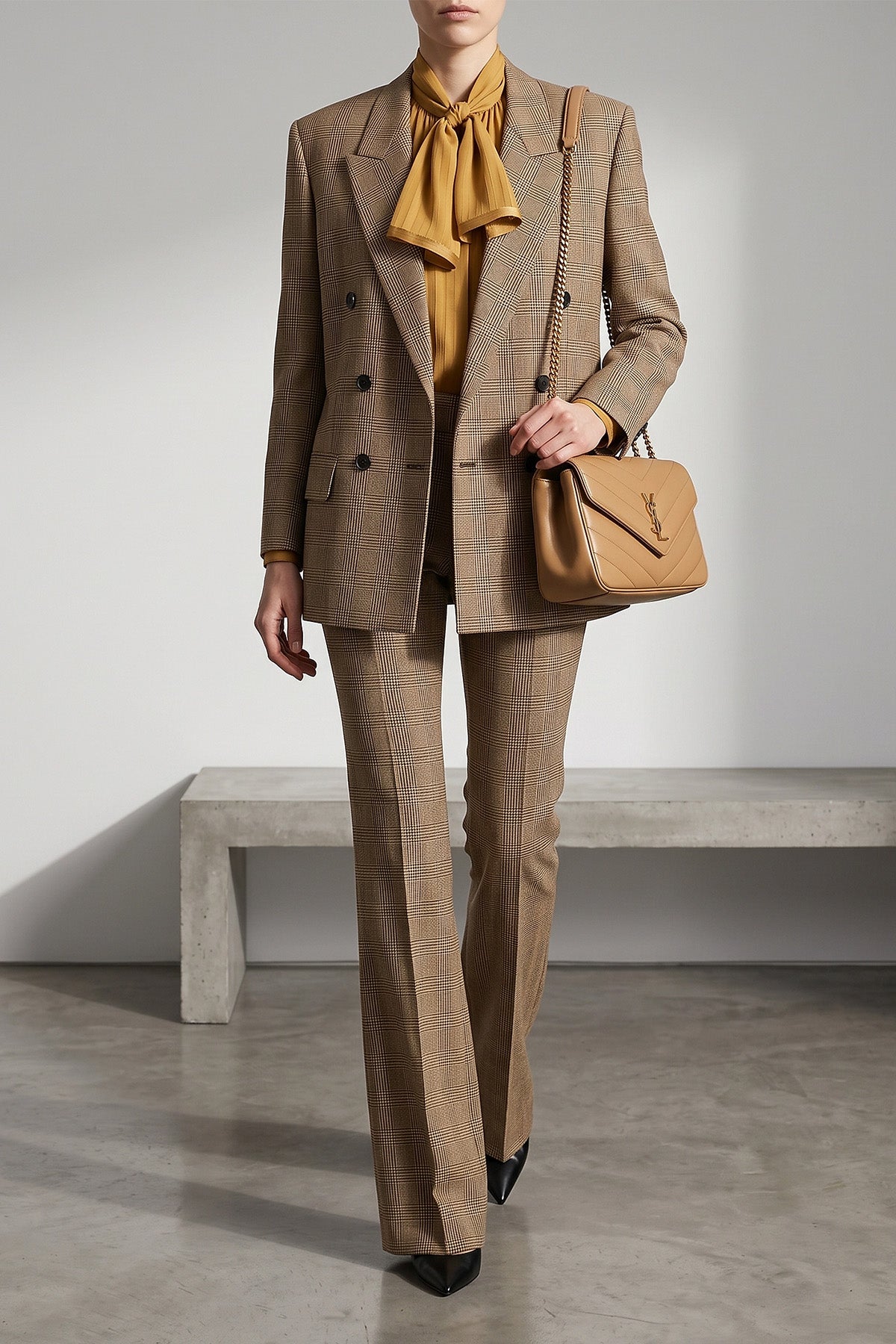 saint laurent flared trousers redefine classic tailoring through a silhouette in