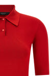 the gucci crop polo shirt is made of fine silk enriched