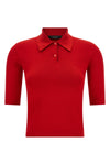 the gucci crop polo shirt is made of fine silk enriched