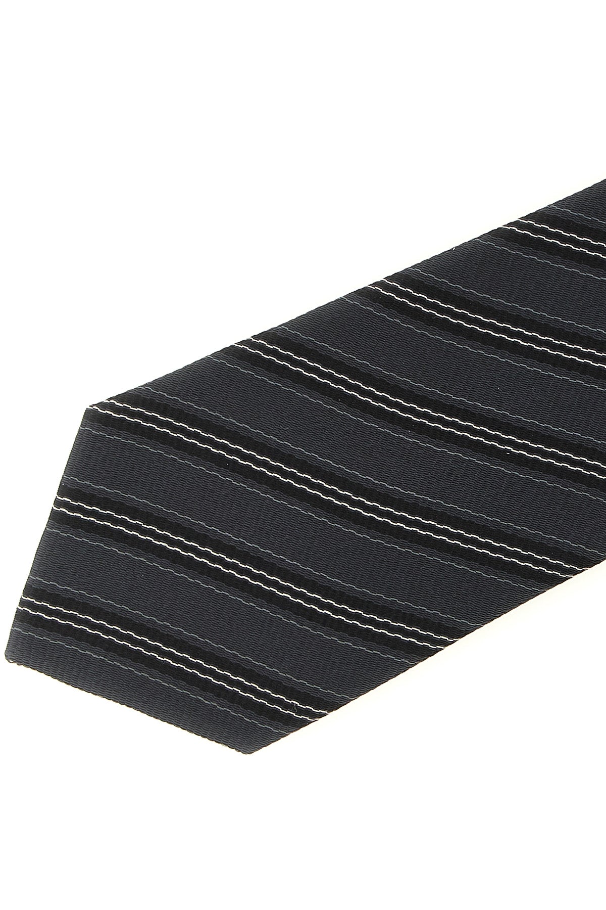 the saint laurent striped tie in silk jacquard