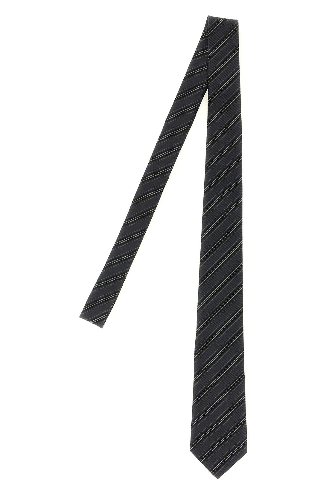 SAINT LAURENT L the saint laurent striped tie in silk jacquard