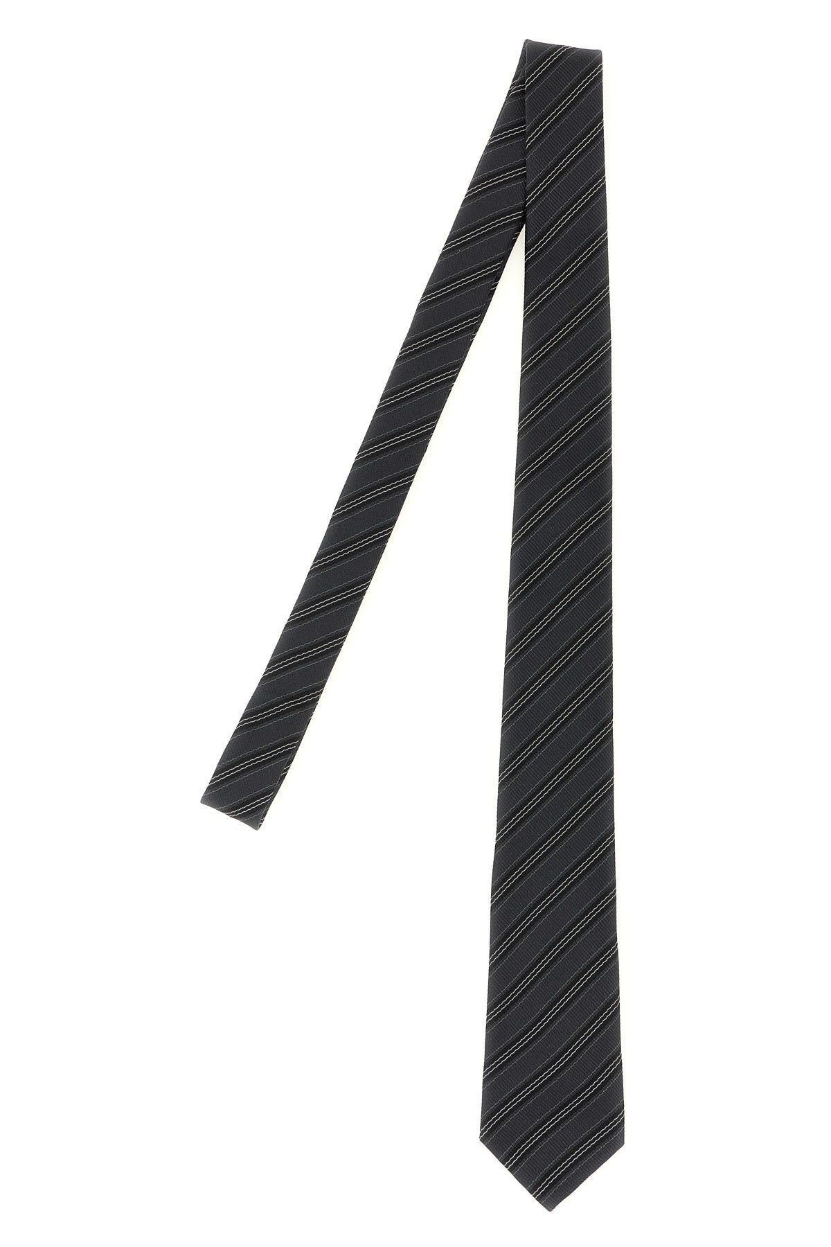 the saint laurent striped tie in silk jacquard