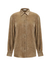 snap-button shirt in cashmere blend