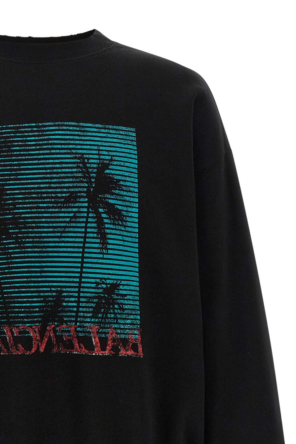 the balenciaga pure black cotton crew neck sweatshirt
