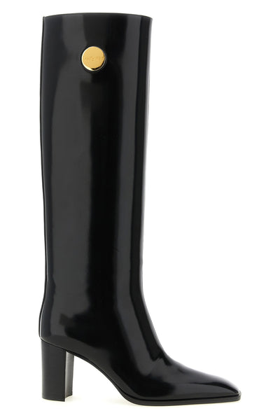 saint laurent louis high boots embody a rigorous and structured elegance