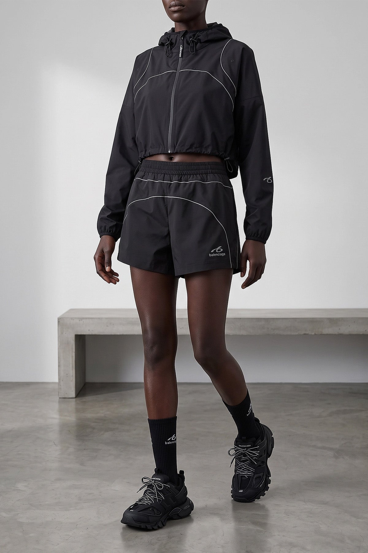 balenciaga techwear high socks in black technical knit define a new standard for