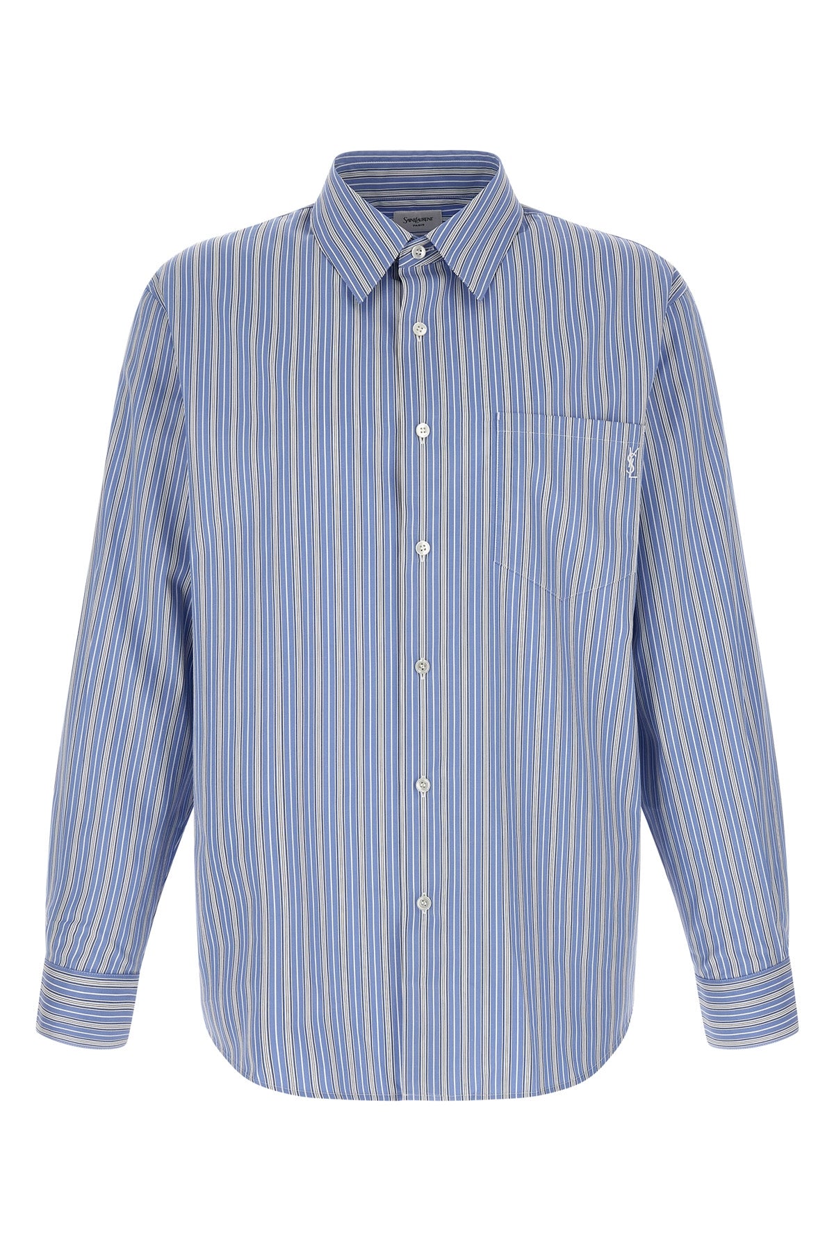the saint laurent striped cotton poplin shirt