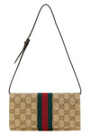 the gucci pouch is made of iconic cotton and linen canvas