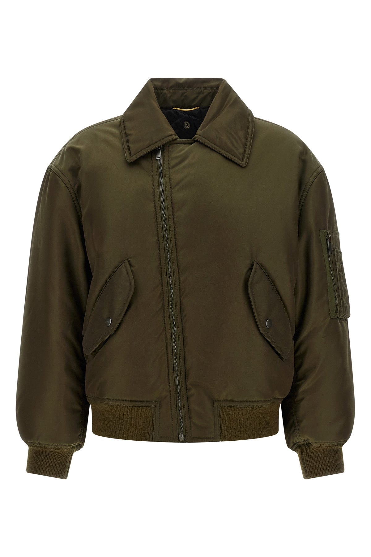 the saint laurent bomber jacket stands out for an innovative construction that b