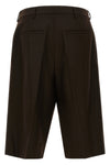 saint laurent tailored bermuda shorts in combed wool flannel