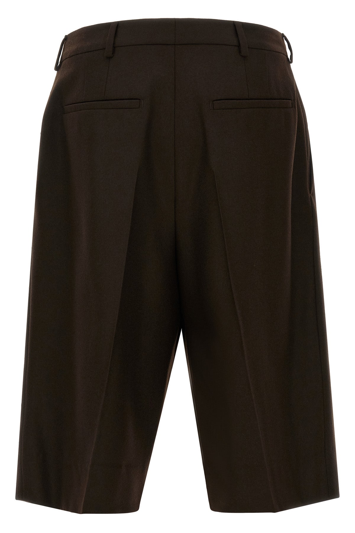 saint laurent tailored bermuda shorts in combed wool flannel