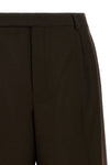saint laurent tailored bermuda shorts in combed wool flannel